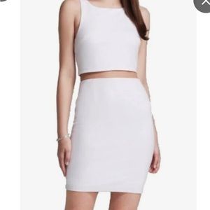 Bailey 44 White Linebacker Dress with Sheer Mesh
